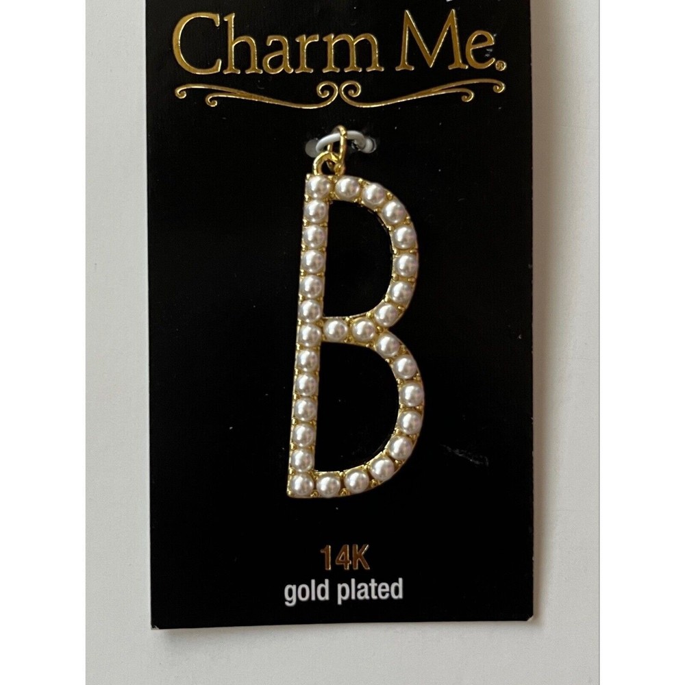 Charm Me 14K Gold Plated Pearl Letter Pendant